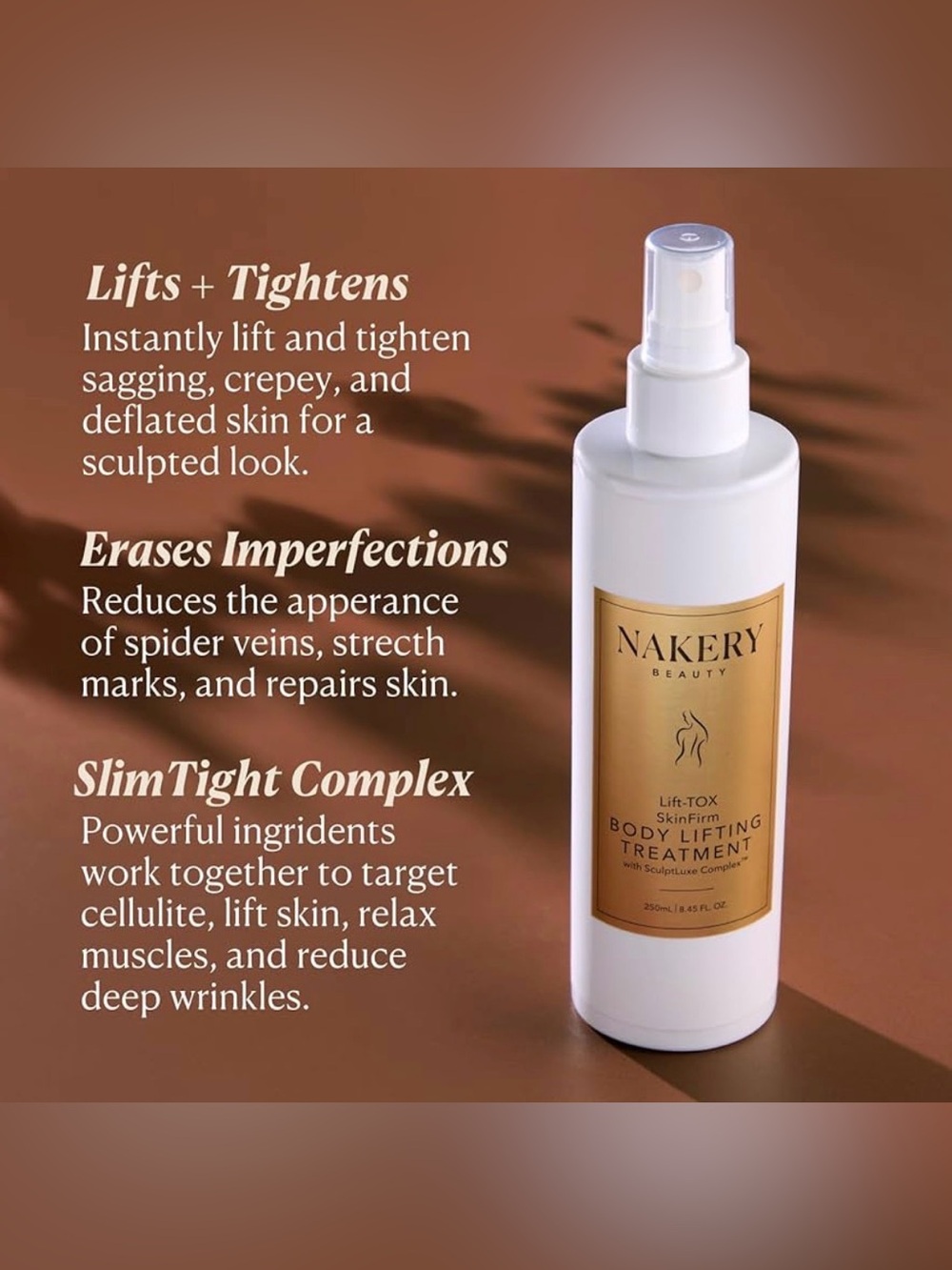 Nakery Beauty Body Lifting Treatment - 8.45fl oz - New and Sealed